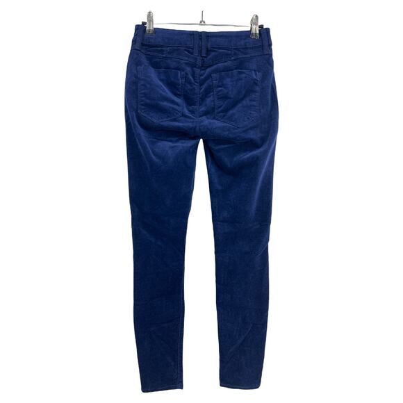Bebe (26x28.5) Navy Blue Velveteen Heartbreaker Skinny Ankle Pants Low Rise NWT - Picture 2 of 8